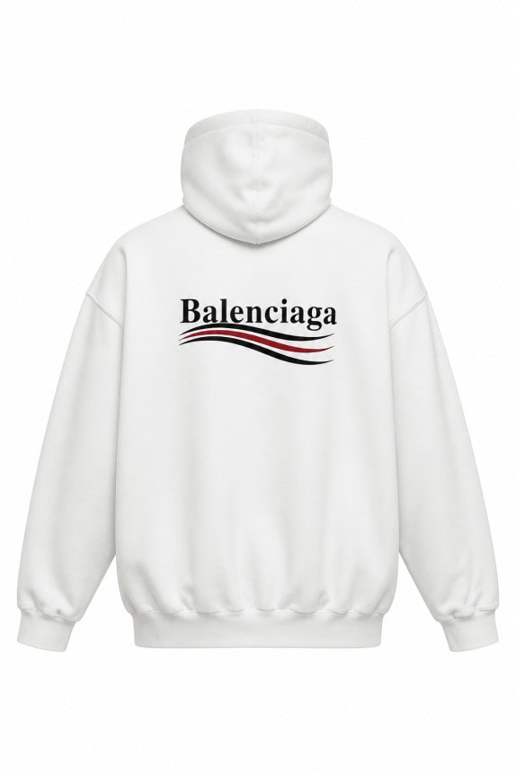 BALENCIAGA HOODIE MINIMAL OFF WHITE UNISEX PRE OWNED L