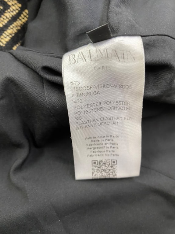 BALMAIN PARIS ΤΑΓΙΕΡ ΣΕΤ ΣΑΚΑΚΙ & ΦΟΥΣΤΑ MONOGRAM JACQUARD ΜΑΥΡΟ/ΧΡΥΣΟ ΓΥΝΑΙΚΕΙΟ M-L