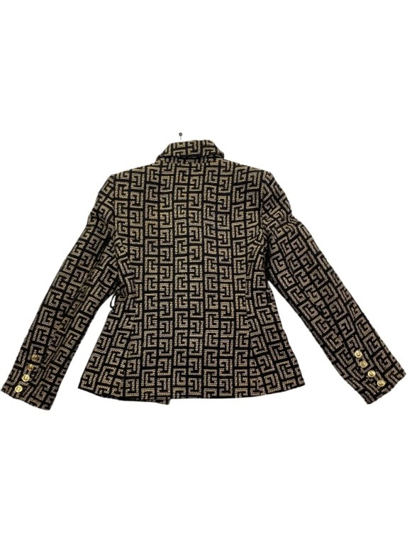 BALMAIN PARIS ΤΑΓΙΕΡ ΣΕΤ ΣΑΚΑΚΙ & ΦΟΥΣΤΑ MONOGRAM JACQUARD ΜΑΥΡΟ/ΧΡΥΣΟ ΓΥΝΑΙΚΕΙΟ M-L
