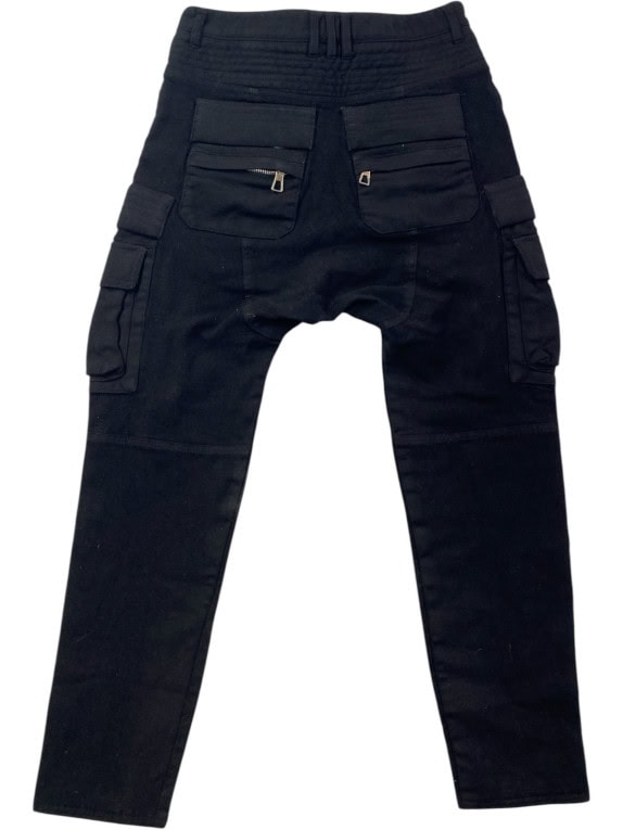 BALMAIN X HΜ CARGO PANTS UTILITY ΜΑΥΡΟ ΓΥΝΑΙΚΕΙΟ PRE OWNED S
