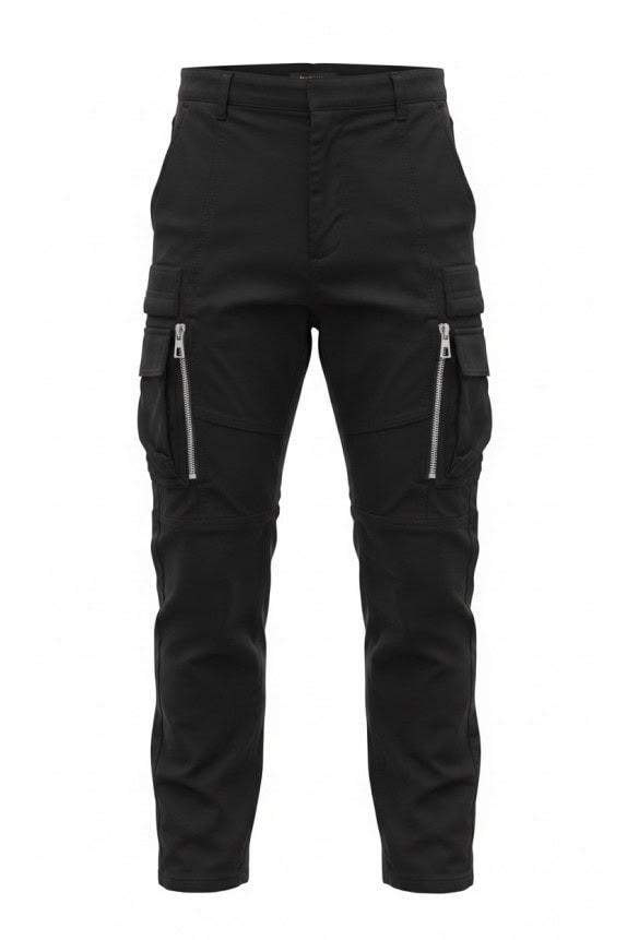 BALMAIN X HΜ PANTALONI CARGO UTILITY NERO DONNA PRE OWNED S