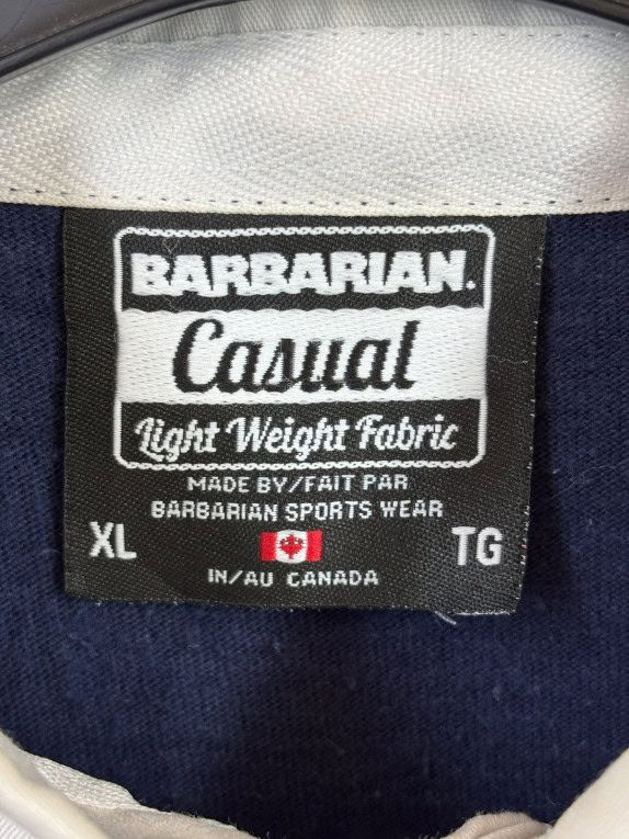 BARBARIAN ΜΠΛΟΥΖΑ ΡΑΓΚΜΠΙ COLLEGIATE NAVY ΑΝΤΡΙΚΟ PRE OWNED XL