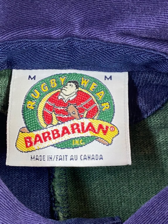 BARBARIAN MAGLIA RUGBY VINTAGE NAVY VERDE UOMO PRE OWNED M