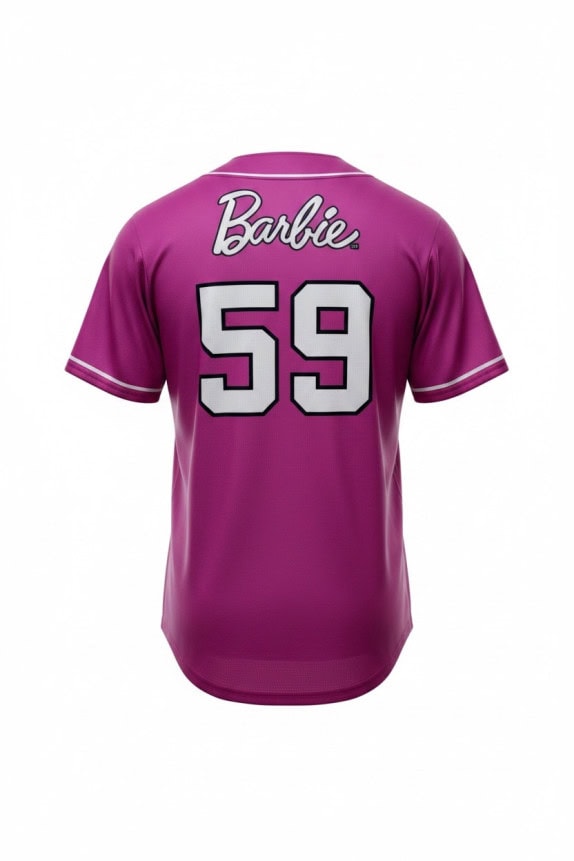 BARBIE BASEBALL JERSEY GRAPHIC ΡΟΖ UNISEX PRE OWNED
