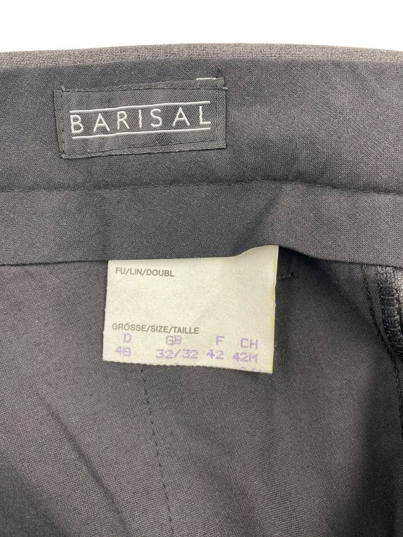 Barisal Παντελόνι Υφασμάτινο Formal VINTAGE Logo Γκρι Ανδρικό 32/32
