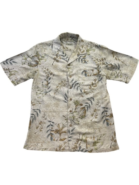 BATIK BAY CAMICIA TROPICAL CREAM UOMO PRE OWNED S