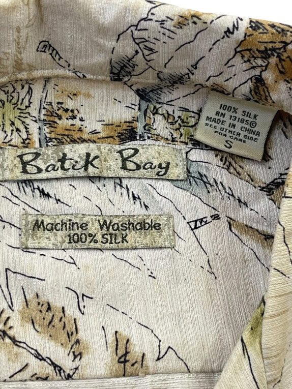 BATIK BAY CAMICIA TROPICAL CREAM UOMO PRE OWNED S