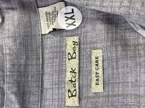 BATIK BAY ΠΟΥΚΑΜΙΣΟ TROPICAL ΓΚΡΙ ΑΝΤΡΙΚΟ PRE OWNED XXL