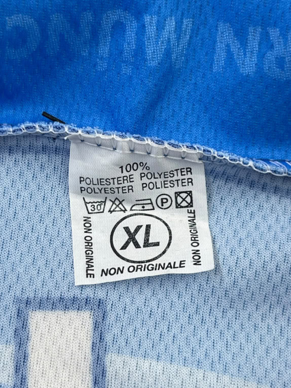 BAYERN MUNICH FOOTBALL JERSEY RETRO SPORTSWEAR BLUE MENS PRE OWNED XL