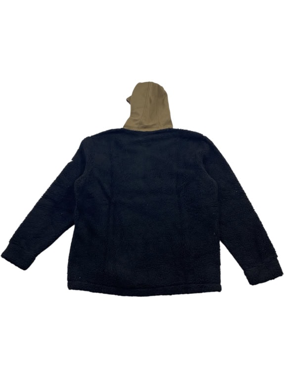 BEAR Fleece Zip Hoodie Casual Δίχρωμο Μαύρο-Χακί Ανδρικό XXL