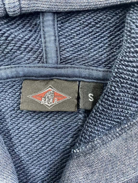 BEAR ZIP-UP HOODIE VINTAGE LOGO BLUE MEN'S S