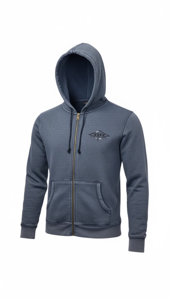 BEAR ZIP-UP HOODIE VINTAGE LOGO BLUE MEN'S S