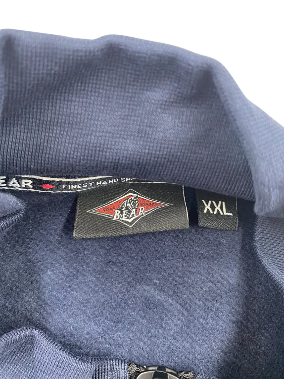 Felpa con zip Bear blu navy da uomo XXL