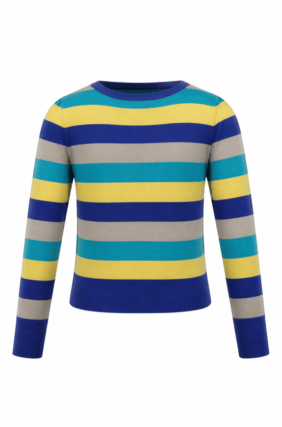 LIUJO STRIPED KNIT TOP MULTICOLOR WOMEN PRE OWNED S