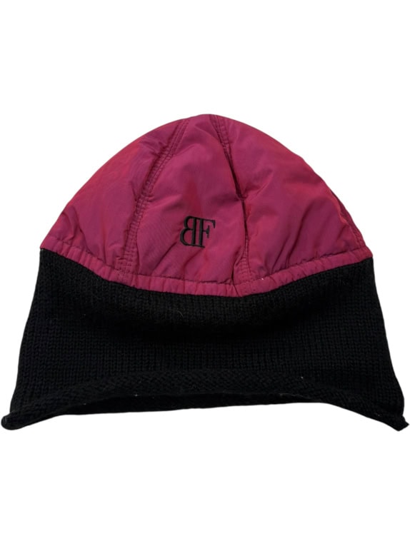 Belfe Nylon & Knit Σκουφάκι Vintage Logo Μπορντό Μαύρο Unisex One Size