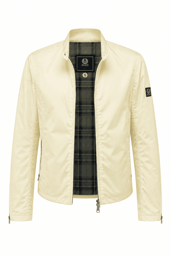 BELSTAFF BIKER JACKET CLASSIC OFF WHITE MEN PRE OWNED S