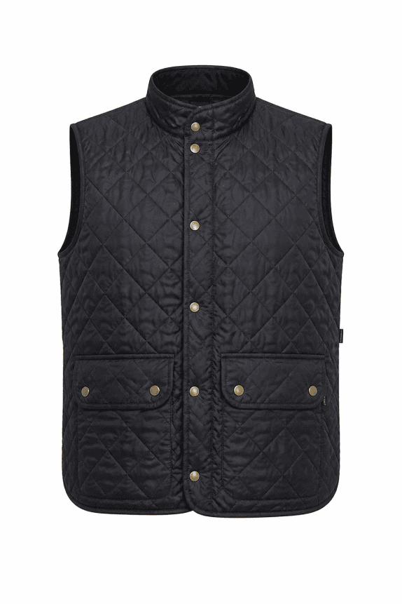 1990s BELSTAFF GILET QUILTED MINIMAL NERO UOMO PRE OWNED M