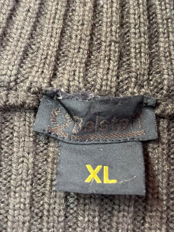 BELSTAFF MAGLIONE MEZZA ZIP CLASSIC MARRONE UOMO PRE OWNED XL