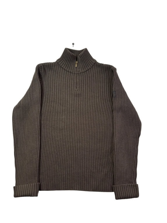 BELSTAFF MAGLIONE MEZZA ZIP CLASSIC MARRONE UOMO PRE OWNED XL