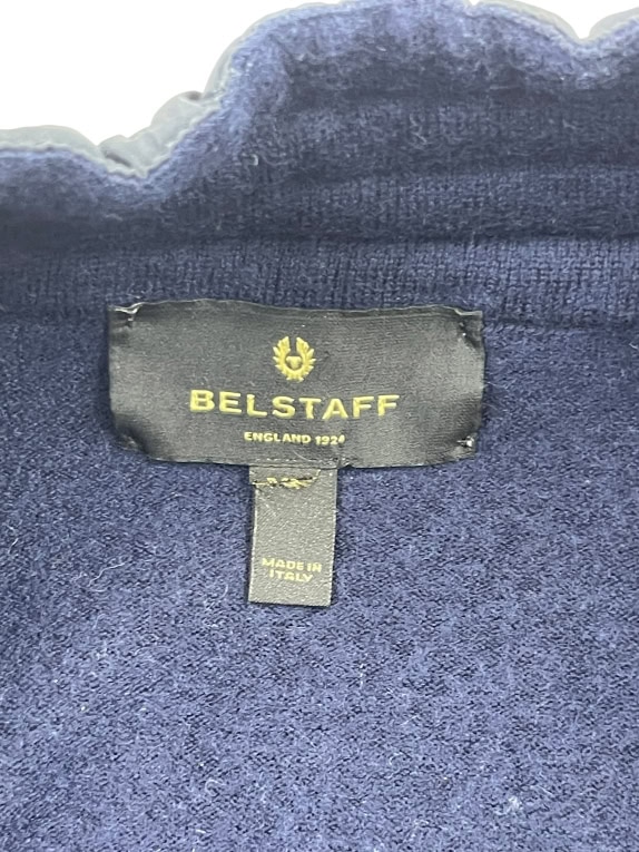 Belstaff Blue Zip Jacket Knit with Quilted Details Unisex S