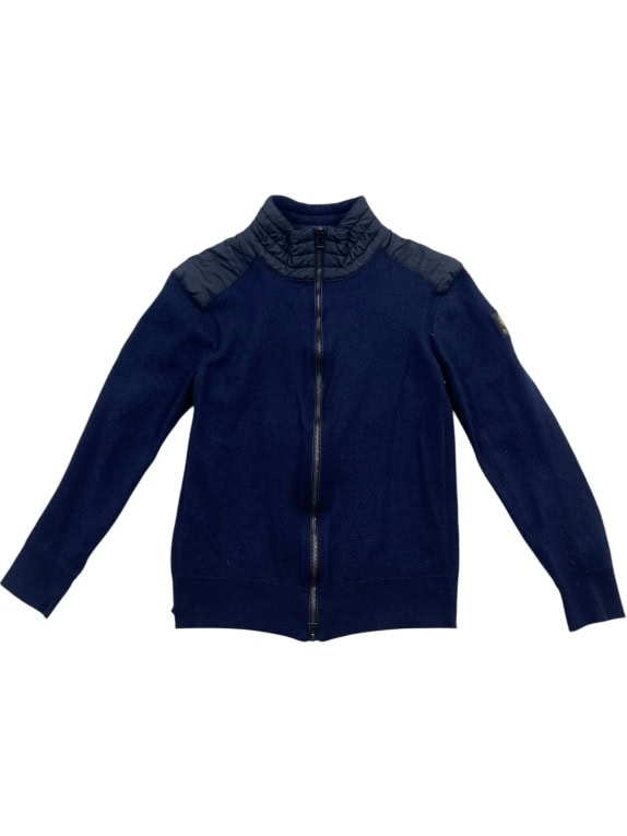 Belstaff Blue Zip Jacket Knit with Quilted Details Unisex S