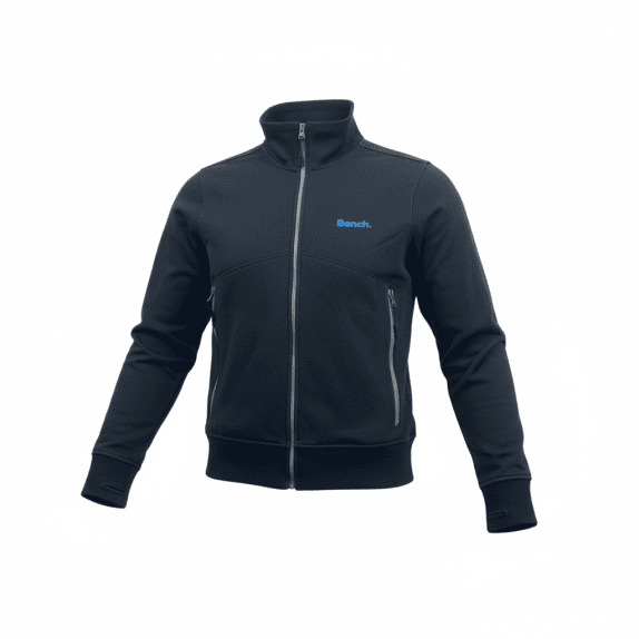 Bench Felpa con cappuccio casual full zip con logo nera da uomo L