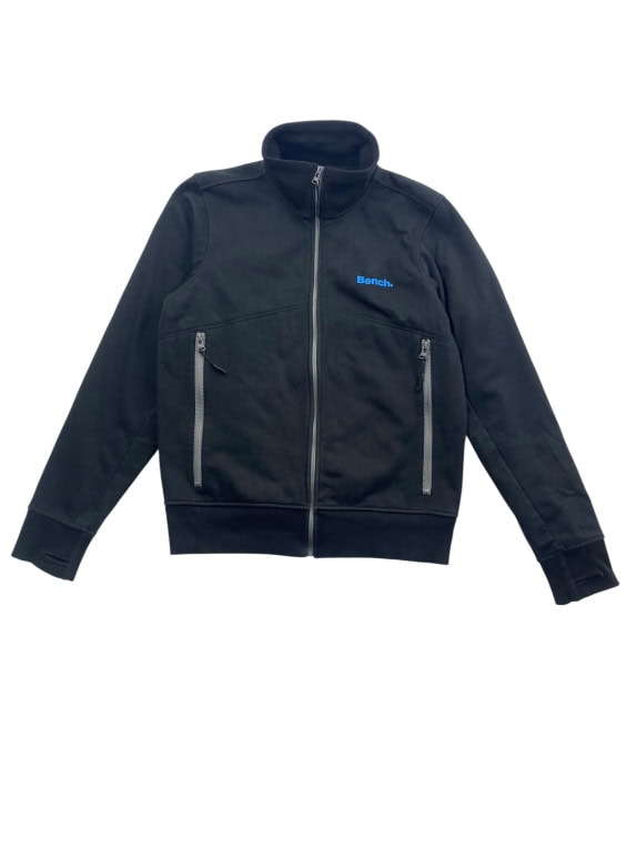 Bench Felpa con cappuccio casual full zip con logo nera da uomo L
