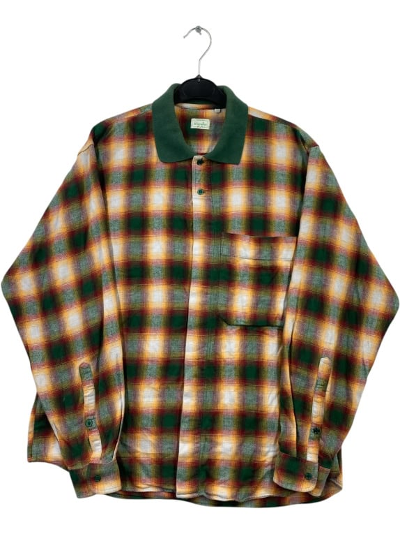 BENETTON ΠΟΥΚΑΜΙΣΟ VINTAGE ΚΑΡΩ ΠΡΑΣΙΝΟ ΑΝΔΡΙΚΟ L