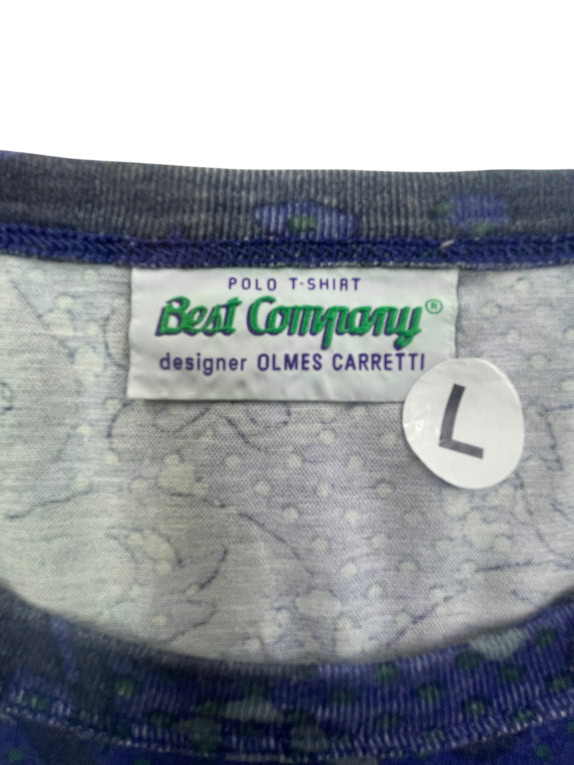 BEST COMPANY T-SHIRT DESIGNER OLMES CARRETTI FLORAL ΜΠΛΕ ΑΝΔΡΙΚΟ L