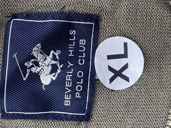 BEVERLY HILLS POLO CLUB CREWNECK MINIMAL OLIVE MEN PRE OWNED XL