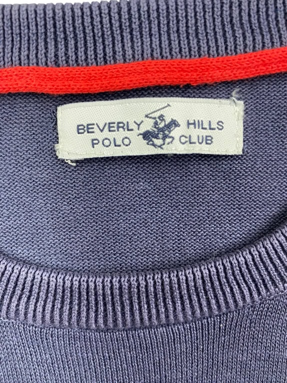 BEVERLY HILLS POLO CLUB Πλεκτό Πουλόβερ Casual Με Λογότυπο Μπλε Ανδρικό M