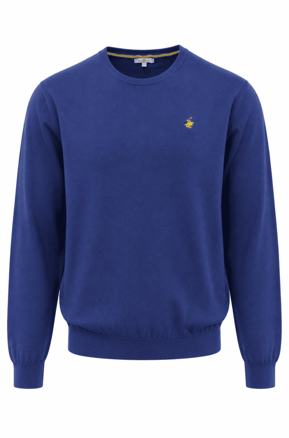 BEVERLY HILLS POLO CLUB ΠΛΕΚΤΟ ΠΟΥΛΟΒΕΡ ΚΛΑΣΙΚΟ ΜΠΛΕ ΑΝΤΡΙΚΟ PRE OWNED XXXL