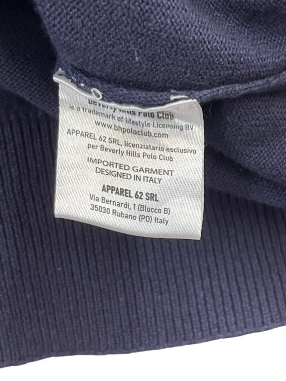 BEVERLY HILLS POLO CLUB ΠΟΥΛΟΒΕΡ V NECK MINIMAL NAVY ΑΝΤΡΙΚΟ PRE OWNED L