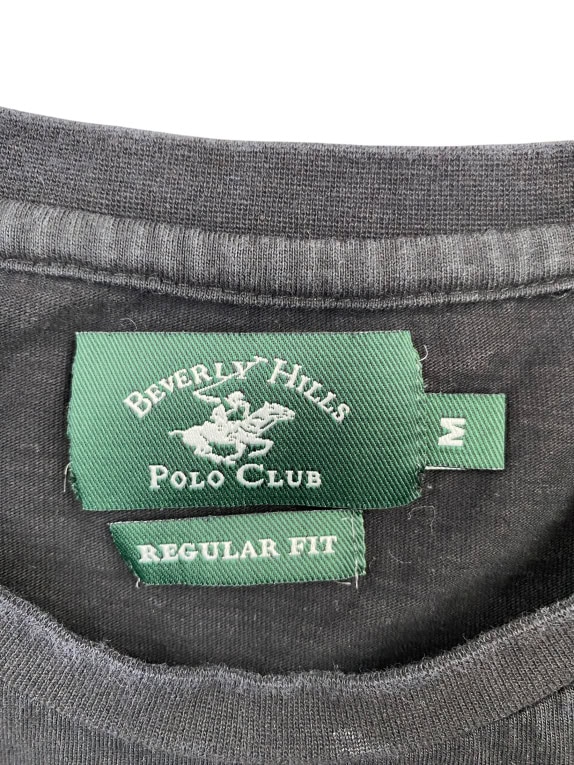 BEVERLY HILLS POLO CLUB T-SHIRT CASUAL LOGO PRINT ΜΑΥΡΟ ΑΝΔΡΙΚΟ M