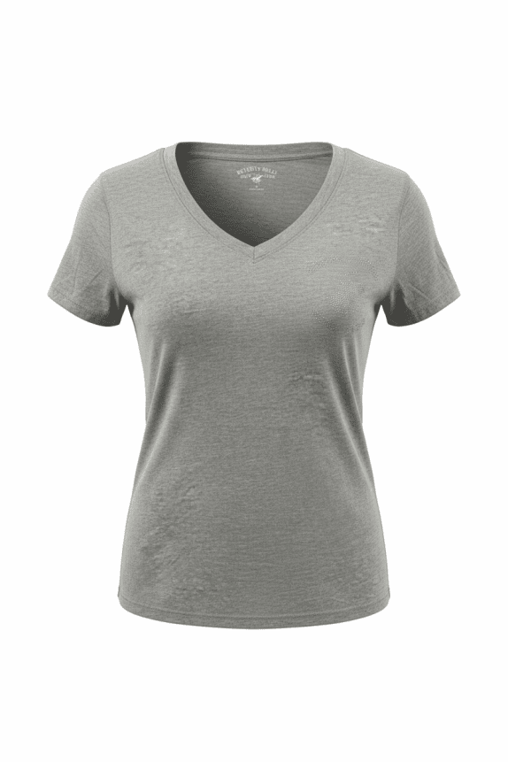 Beverly Hills Polo Club T-Shirt V-Neck Logo Γκρι Γυναικείο Medium