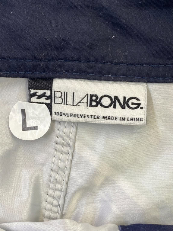 BILLABONG BERMUDA SHORTS GRAPHIC NAVY MEN PRE OWNED L