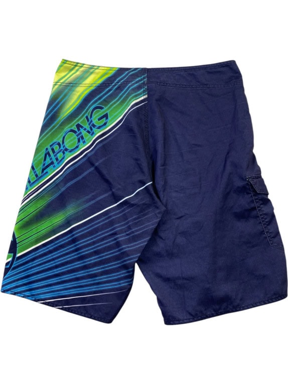 BILLABONG BERMUDA SHORTS GRAPHIC NAVY MEN PRE OWNED L