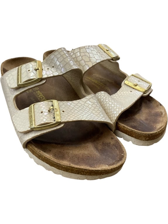 Birkenstock Arizona Μπεζ Snakeskin Διπλό Λουράκι Σανδάλια Unisex EU 40