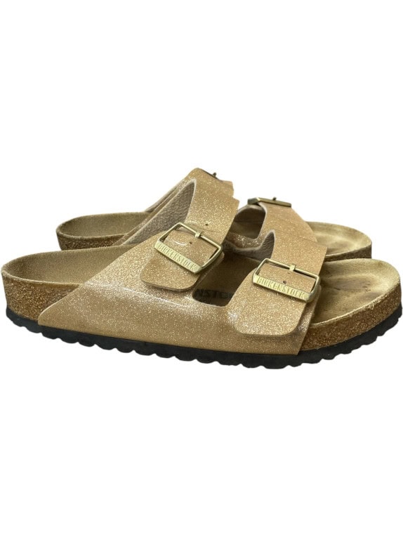 Birkenstock Arizona Gold Glitter Double Strap Sandals Unisex EU 39