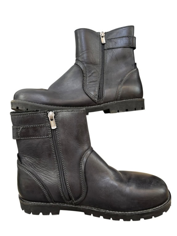 BIRKENSTOCK LEATHER ANKLE BOOTS CLASSIC BLACK WOMENS PRE OWNED EU 39