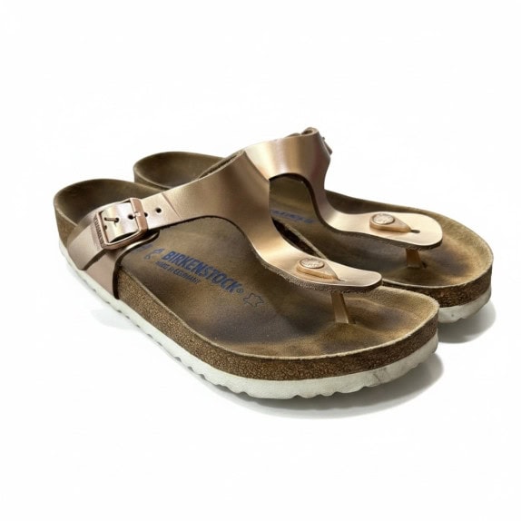 BIRKENSTOCK GIZEH ΣΑΝΔΑΛΙΑ MINIMAL ΜΕΤΑΛΛΙΚΟ ΧΑΛΚΙΝΟ ΓΥΝΑΙΚΕΙΟ PRE OWNED EU 40