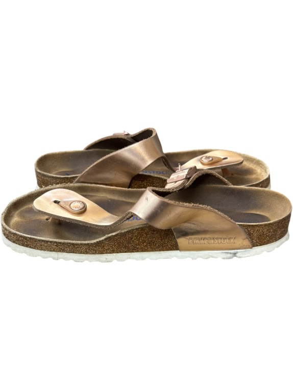 BIRKENSTOCK GIZEH SANDALI MINIMAL RAME METALLIZZATO DONNA PRE OWNED EU 40