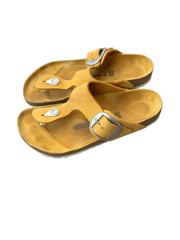 BIRKENSTOCK GIZEH SANDALI INFRADITO MINIMAL SENAPE UNISEX PRE OWNED EU 40
