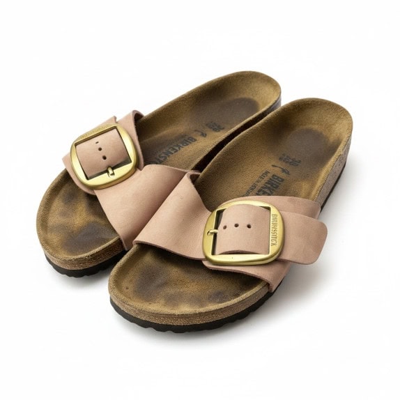 BIRKENSTOCK MADRID BIG BUCKLE SANDALI MINIMAL ROSA DONNA PRE OWNED EU 38