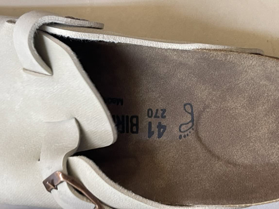 BIRKENSTOCK MULES CLASSIC OFF WHITE UNISEX PRE OWNED EU 41