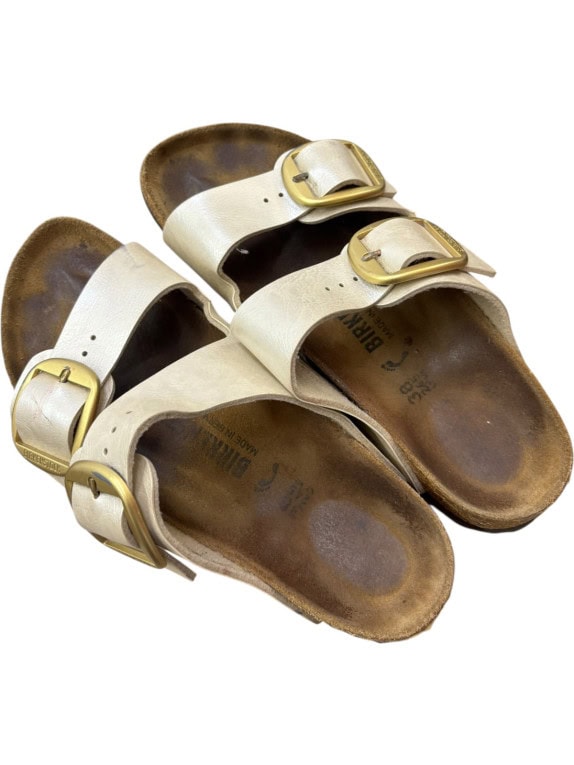 BIRKENSTOCK SANDALS CLASSIC CREAM UNISEX PRE OWNED EU 38