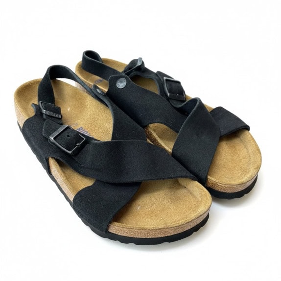 BIRKENSTOCK SANDALS CLASSIC BLACK WOMENS PRE OWNED EU 38