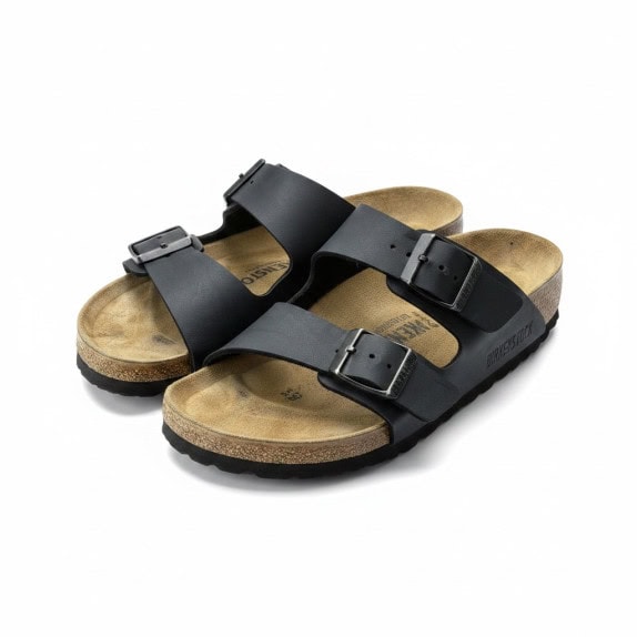 BIRKENSTOCK SANDALS CLASSIC MINIMAL BLACK UNISEX PRE OWNED EU 38