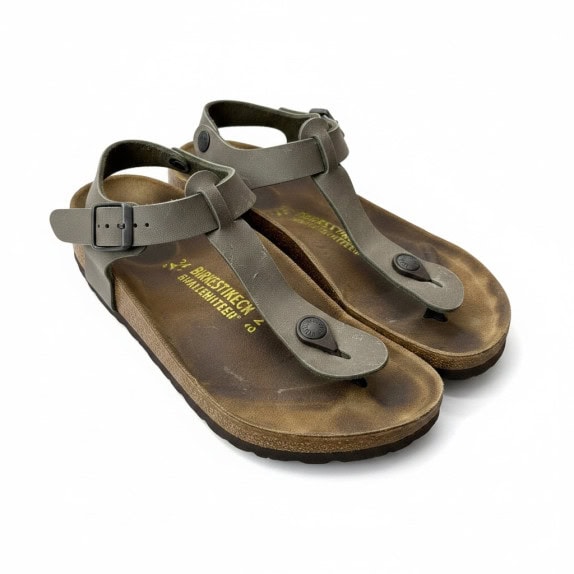 BIRKENSTOCK SANDALS CLASSIC TAUPE WOMEN PRE OWNED EU 36