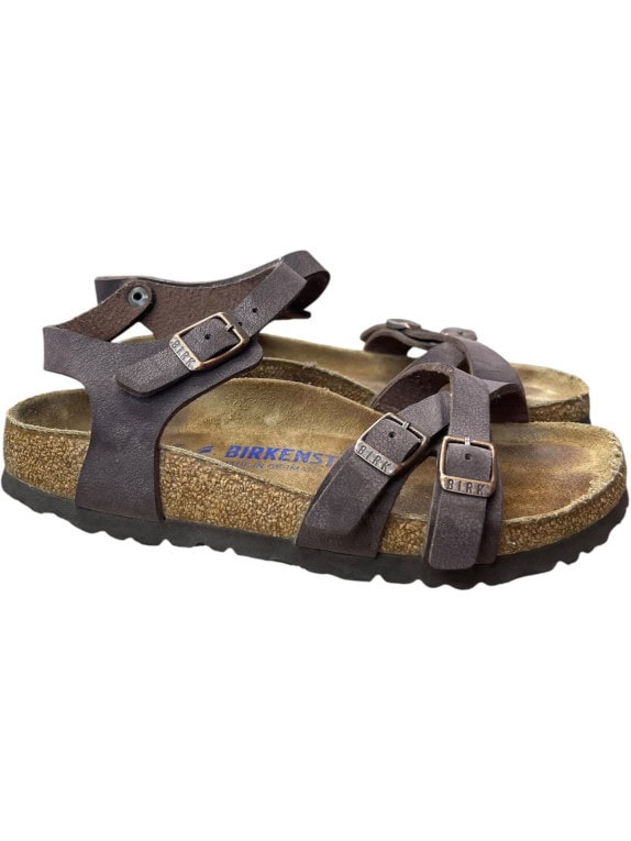 BIRKENSTOCK Σανδάλια Δερμάτινα Casual Με Λογότυπο Καφέ Unisex 35